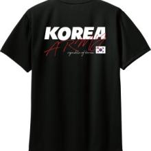 코리아아미티셔츠 화이트블랙흘림 기능성 드라이 티셔츠